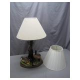 Table Lamp With Goose Figurine and Extra Shade