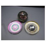 3 Glass Paperweights