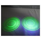 Uranium Glass Saucer Plates