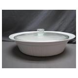 White Oval Casserole Dish with Glass Lid