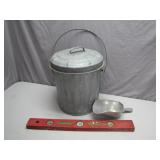 Galvanized Pail, Scoop, and Level Set