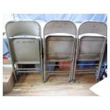 3 Metal Folding Chairs