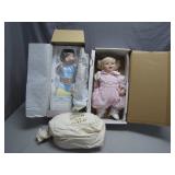 Two Boxed Porcelain Dolls with COA