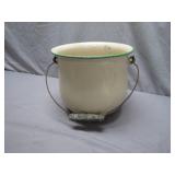 Enamelware Bucket With Metal Handle