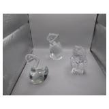 Clear Glass Swan and Owl Collection