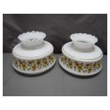 2 Glass Lamp Shades With Sunflower Pattern