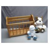 Mini Wood Cradle With Plush Toys