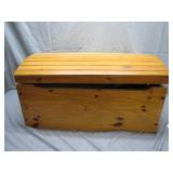 Wooden Chest With Rounded Lid Design