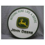 John Deere Round Wall Sign With Iconic Slogan