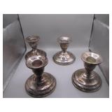 4 Weighted Sterling Candleholders