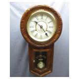 Wall-Mounted Regulator Clock with Roman Numerals