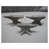 3 Miniature Steel Anvils