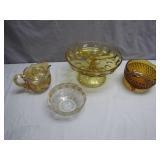 4 Decorative Glass Bowls and Pitcher