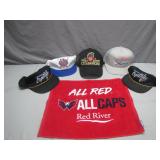Caps and Towel Lot With Sports Themes
