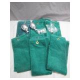 Green Towels with Chrome Accessories Set