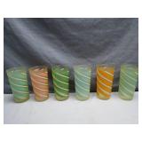 6 Rare Mid-Century Glass Tumblers