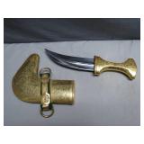 Ornate Gold Tone Dagger with Sheath