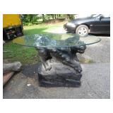 Glass-Top Table With Panther Base Design