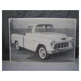 Framed Black-and-White Chevrolet Pickup Print
