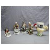 Porcelain Figurines and Rooster Mug Collection