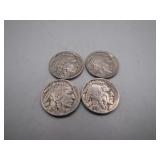 (4) 1937 Buffalo Nickels