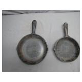 Two Cast Iron Skillets with Markings