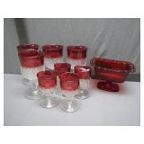 Ruby-Flashed Glassware with Bowl Collection