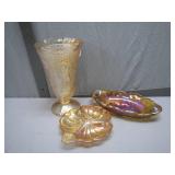 Iridescent Glassware with Floral Details