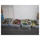 4 Totes of Faux Flowers