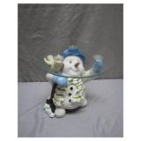 Snowman Glass-Top Side Table