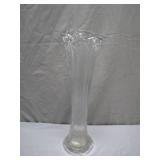 Clear Glass Vase with Fluted Edge