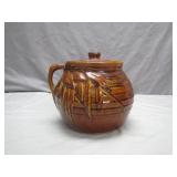 McCoy Brown Pottery Teapot with Bamboo Design