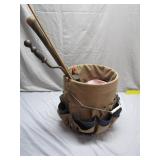 Canvas Tool Holder with Tools and Fishing Rod