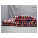 (5) Colorful Striped Cotton Blend Rugs