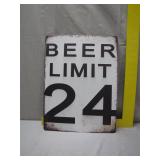 Beer Limit 24 Metal Sign