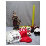 Holiday Decor Set w/ Santa & Stockings