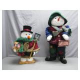 Festive Snowman Figurines With Lights