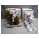 Porcelain Dolls w/ Rocking Reindeer
