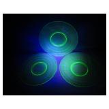 3 Matching Uranium Glass Plates
