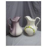 2 Decorative Wash Basin Pitchers