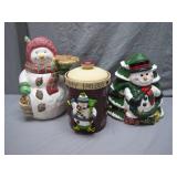 3 Festive Snowman Cookie Jars