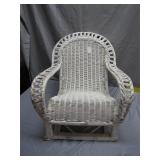 White Woven Rattan Rocking Chair