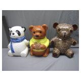 3 Bear-Themed Ceramic Cookie Jars
