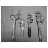 4 Adjustable Wrenches with Marks