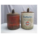 2 Gulfpride Motor Oil Cans
