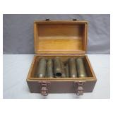 Wooden Box with Brass Shell Casings