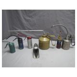 Metal Oil Cans and Funnel