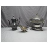 Wm. Rogers Silver Plate Set with Pyrex Casserole