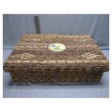 Handwoven Basket with Decorative Lid