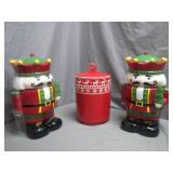 3 Festive Ceramic Cookie Jars